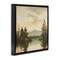 Stupell Industries Soft Beige Mountain Scenery Framed Floater Canvas Wall Art